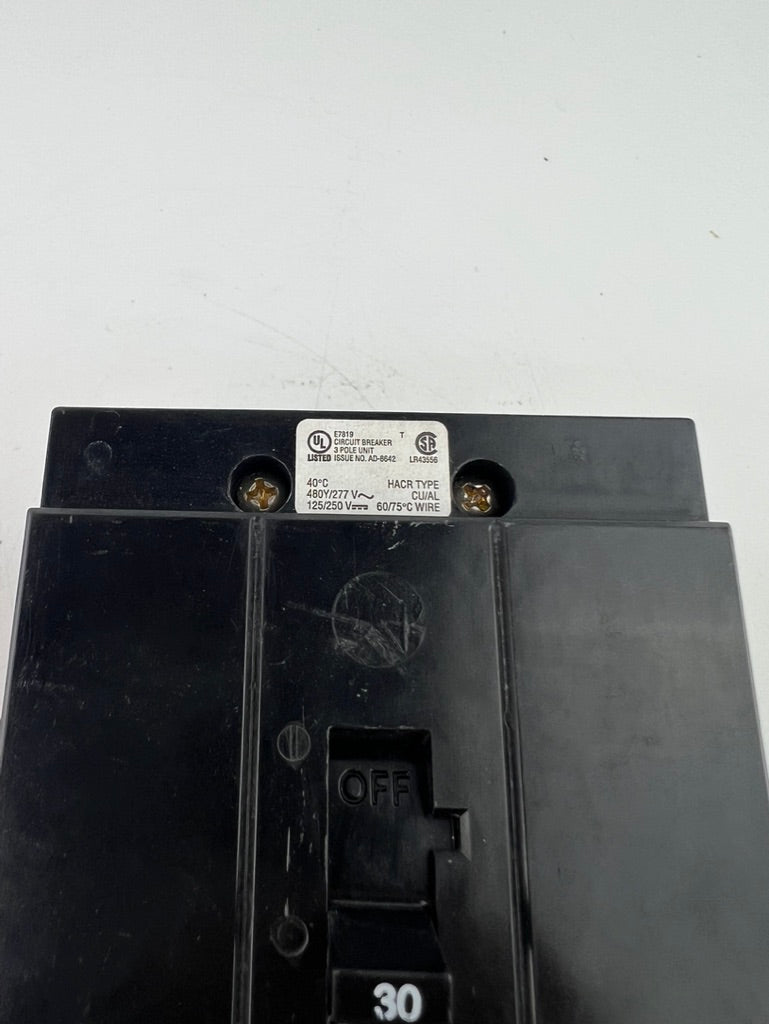 Eaton GHB3030 30 Amp 3 Pole Circuit Breaker Type GHB 240VAC Bolt On Mount