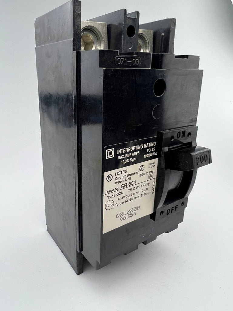 Square D Q2L2200 200 Amp 2 Pole Circuit Breaker Q2L 240VAC 2P 200A BRAND NEW