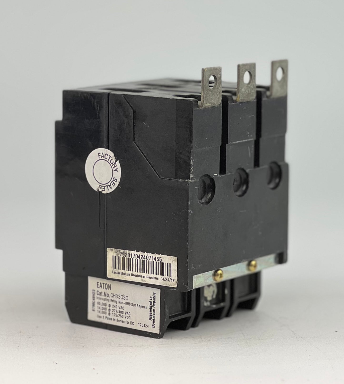 Eaton GHB3030 30 Amp 3 Pole Circuit Breaker Type GHB 240VAC Bolt On Mount
