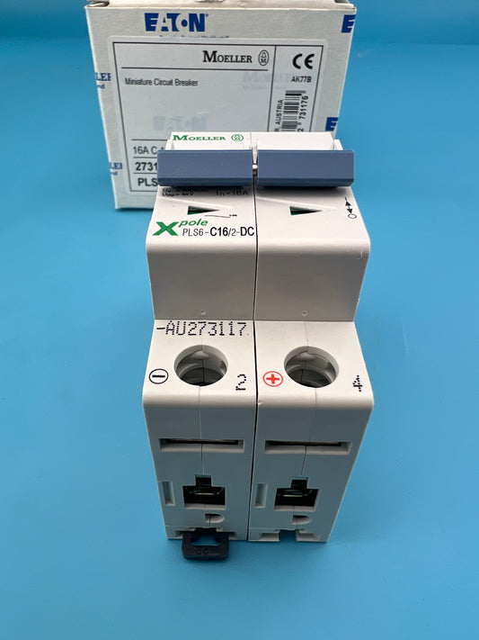 Eaton Moeller DC 2 Pole 16 Amp Breaker Solar Isolator PLS6-C16/2-DC-AU 10kA 220V