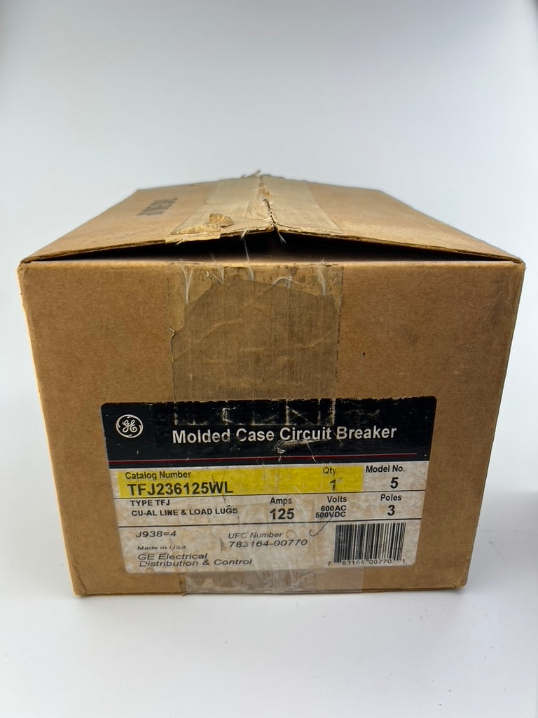 GE TFJ236125WL Circuit Breaker 125 Amp 3 Pole Type TFJ 600VAC 3P 125A *NEW