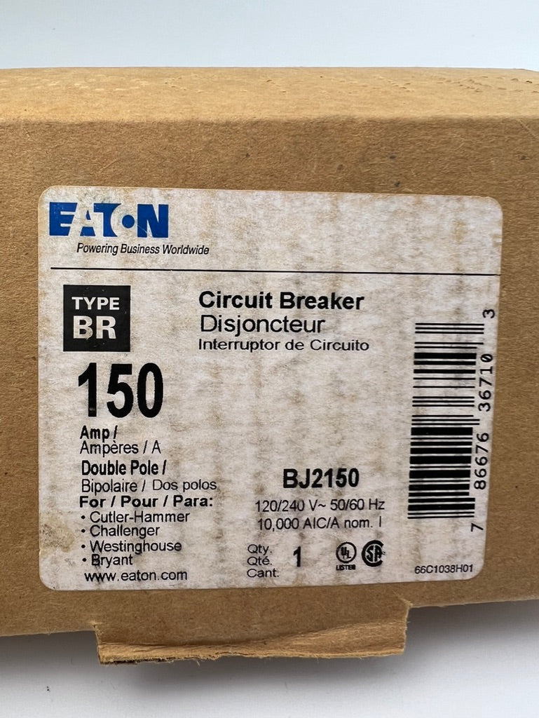 Eaton BJ2150 Circuit Breaker 150 Amp 2 Pole 240V Type BJ Bryant 150A *BRAND NEW*
