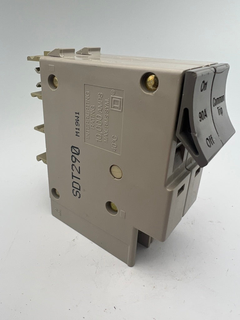 Square D SDT290 90 Amp 2 Pole Circuit Breaker Trilliant Plug On 240VAC 90A 2P