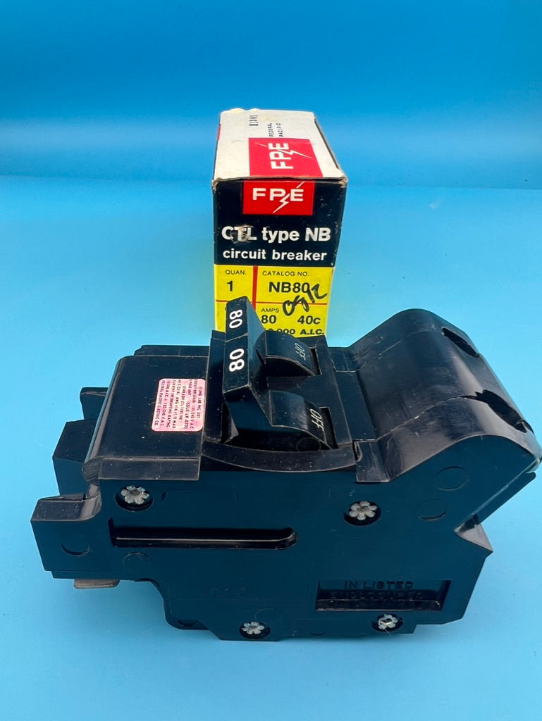 Federal Pacific 80 Amp 2 Pole Type NB Circuit Breaker FPE Bolt On 80A *BRAND NEW