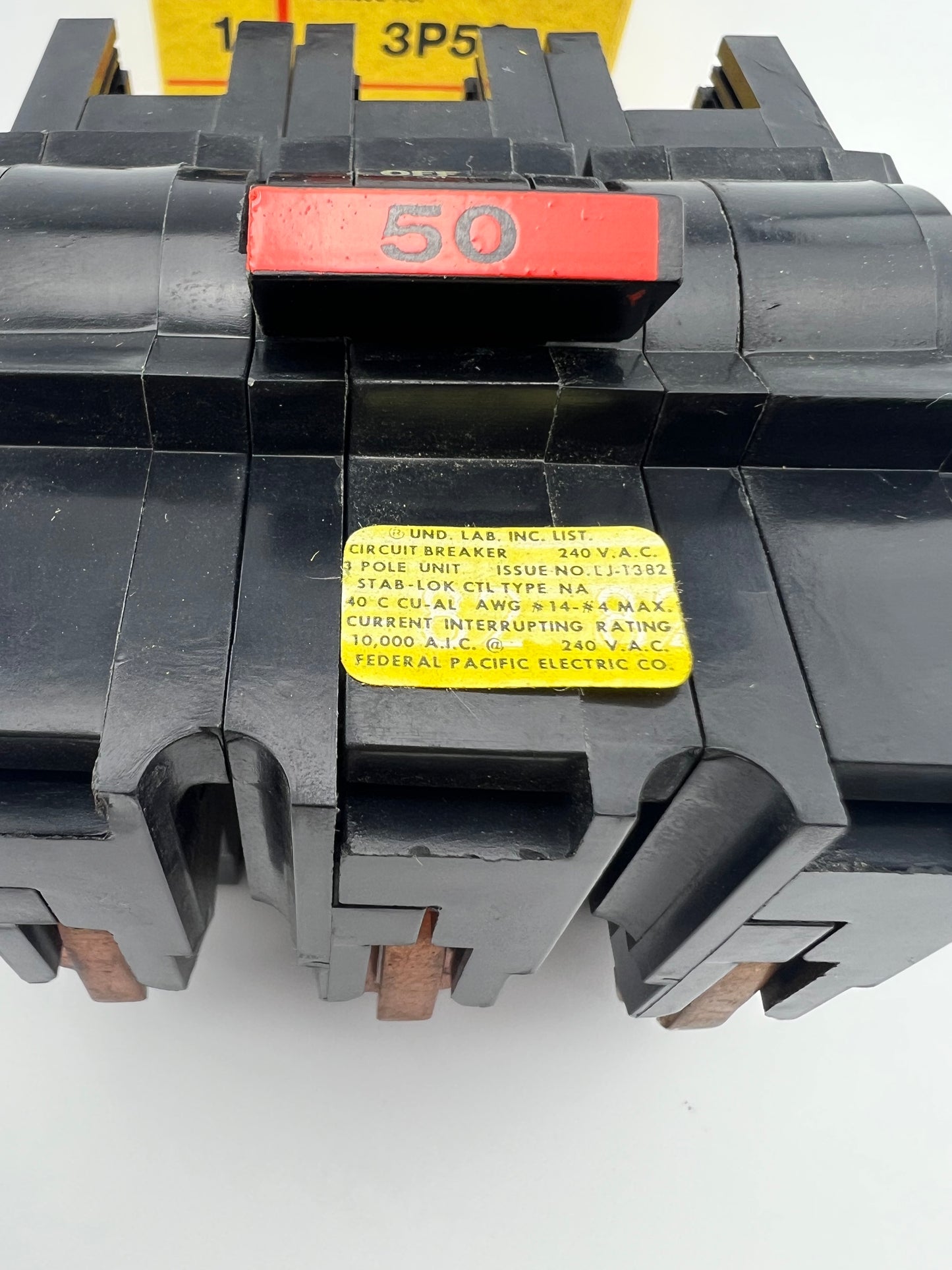 Federal Pacific NA350 50 Amp 3 Pole Circuit Breaker FPE 240V NA 3P 100A *NEW