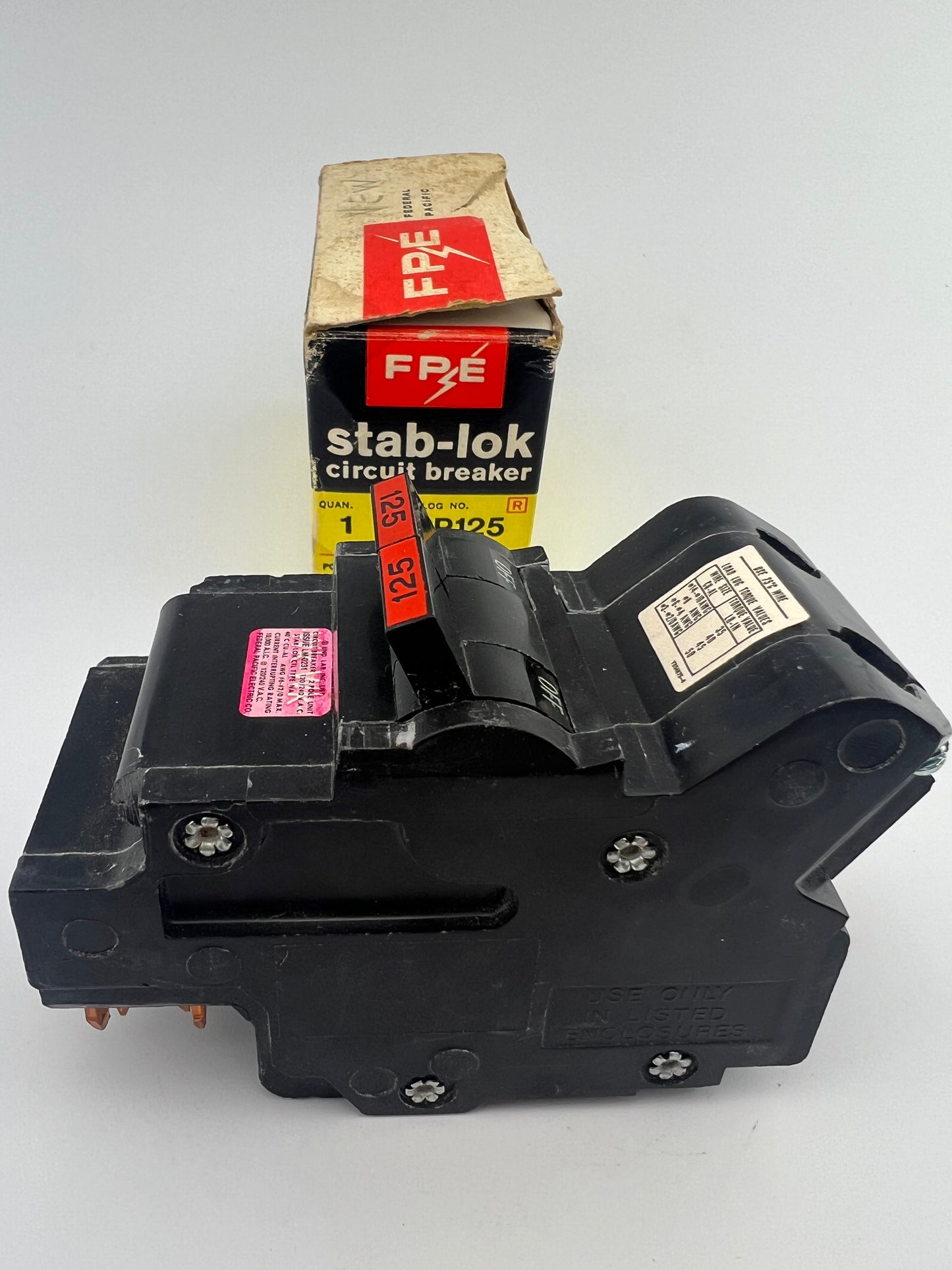 Federal Pacific 125 Amp 2 Pole Circuit Breaker NA2125 240V 2P 125A Type NA *NEW