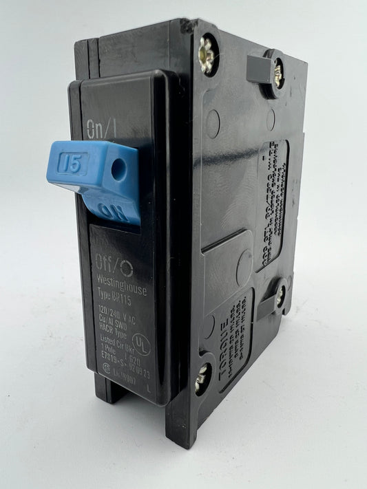 Bryant BR115 15 Amp 1 Pole Type BR Circuit Breaker Westinghouse Plug On 120VAC