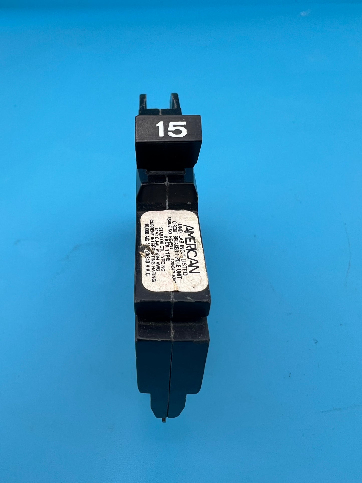 American 15 Amp 1 Pole Type NC Circuit Breaker Federal Pacific FPE 120V (THIN)