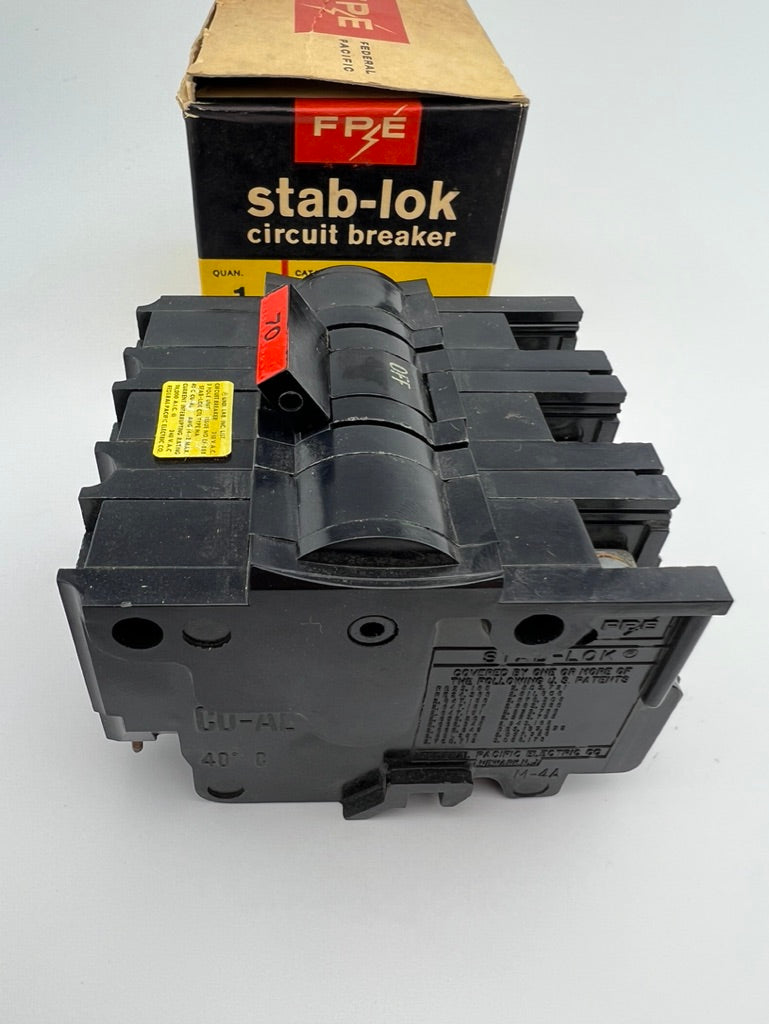 Federal Pacific 70 Amp 3 Pole Type NA Circuit Breaker FPE 240V 70A 3P *NEW READ