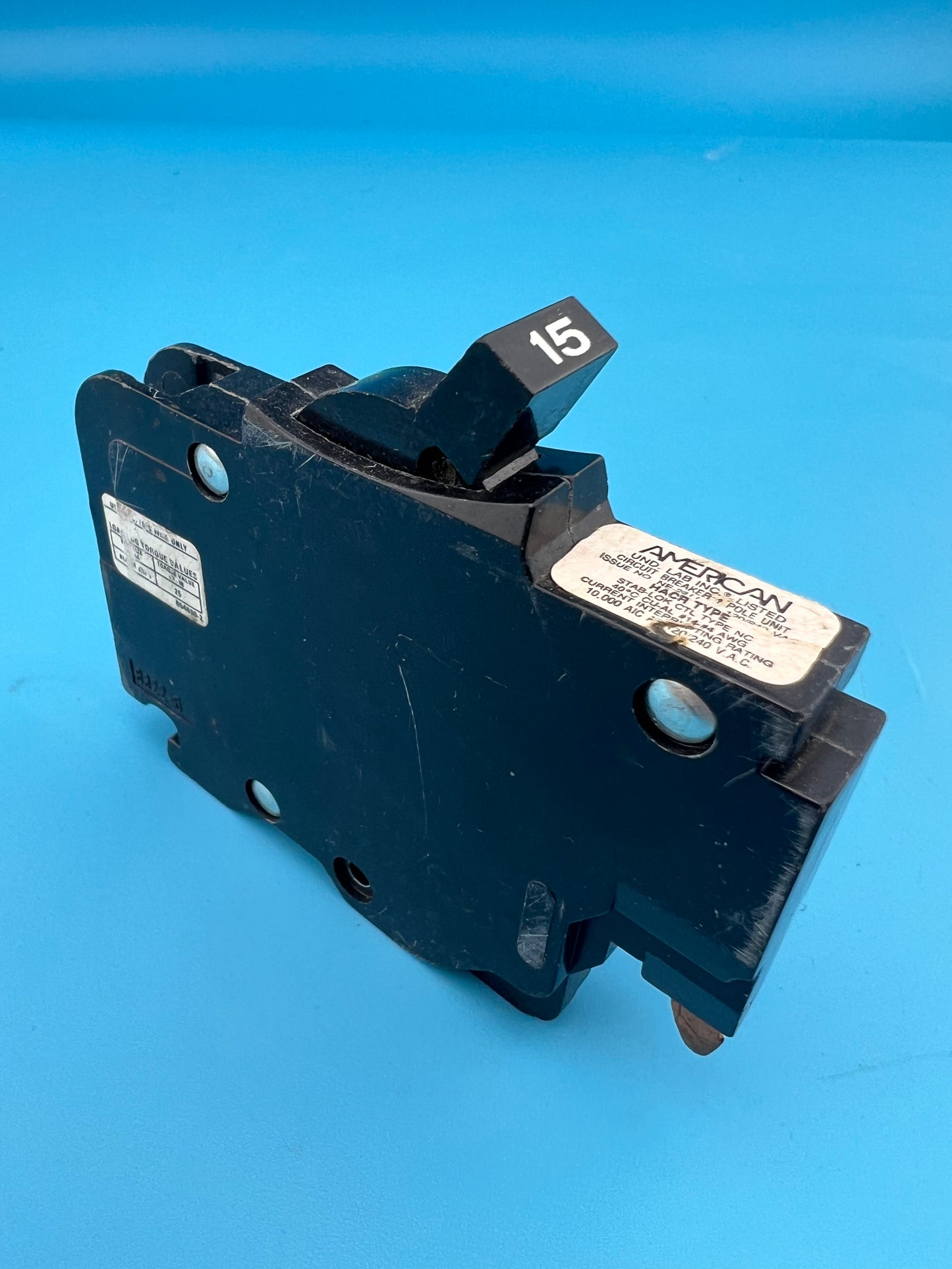 American 15 Amp 1 Pole Type NC Circuit Breaker Federal Pacific FPE 120V (THIN)