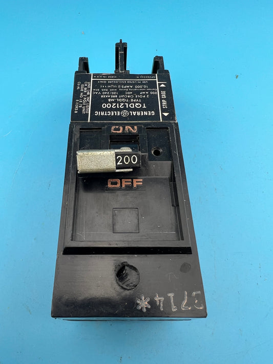GE TQDL21200 200 Amp 2 Pole Circuit Breaker TQDL 240V General Electric Plug On