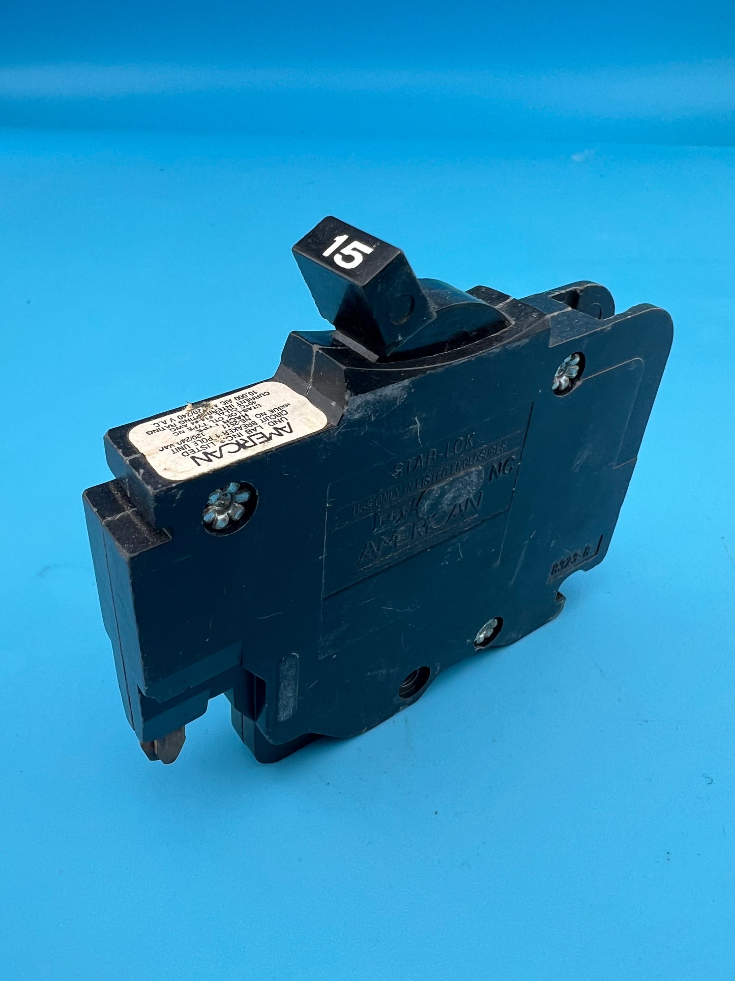 American 15 Amp 1 Pole Type NC Circuit Breaker Federal Pacific FPE 120V (THIN)
