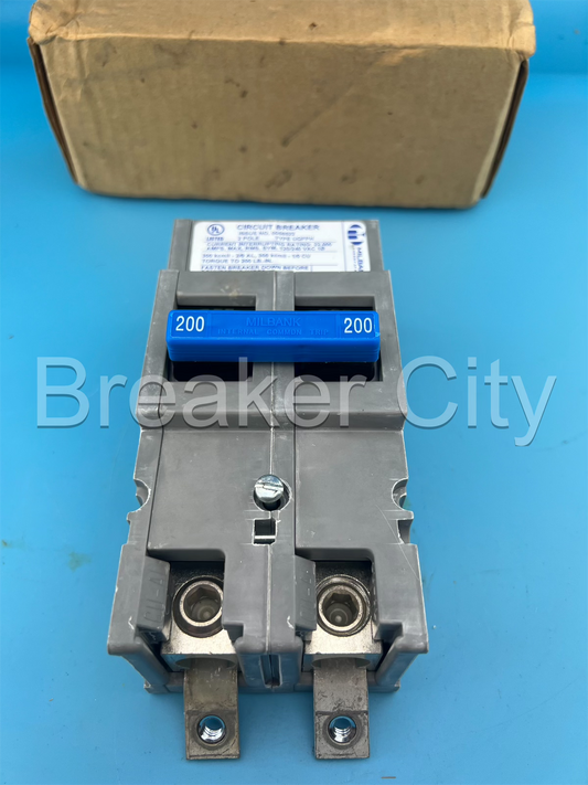Milbank 200 Amp 2 Pole Type UQFPH Circuit Breaker 240VAC UQFPH200 Zinsco *NEW