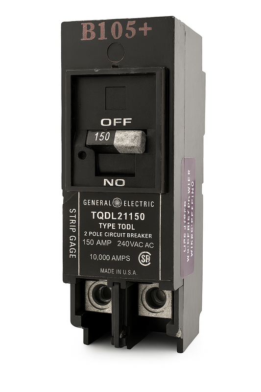 GE TQDL21150 150 Amp 2 Pole Type TQDL Circuit Breaker 240VAC 150A 2P Plug On