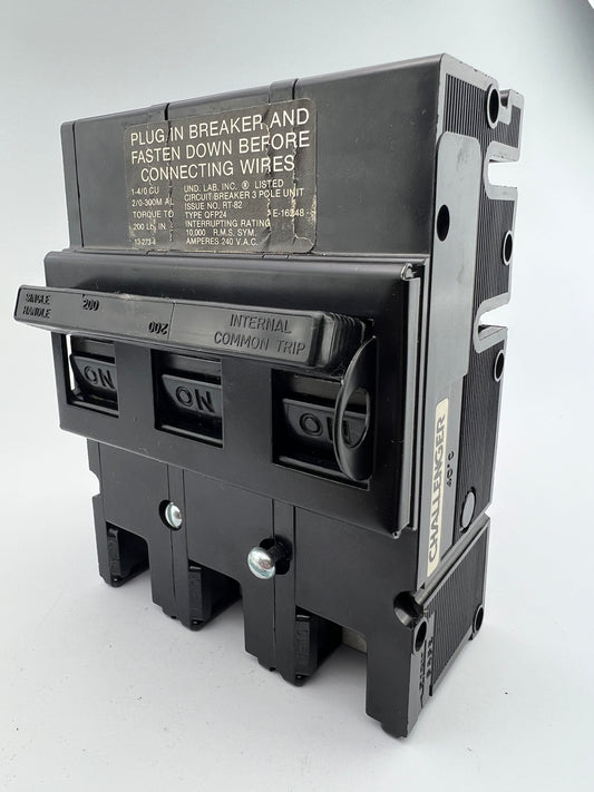 Challenger 200 Amp 3 Pole Type QFP24 Circuit Breaker GTE Sylvania 240V 200A *NEW