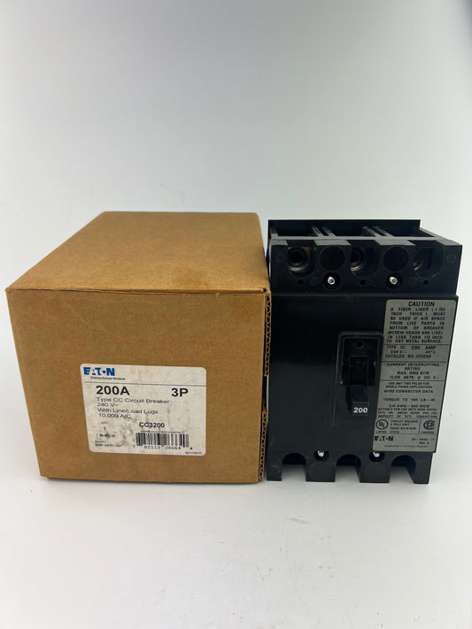 Eaton CC3200 200 Amp 3 Pole Circuit Breaker Type CC 240V 200A 3P *NEW No Packaging